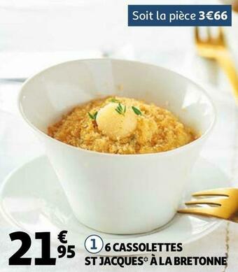 Auchan 6 cassolettes st jacques à la bretonne offre