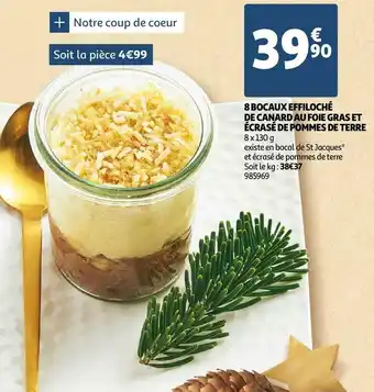 Auchan 8 bocaux effiloché de canard au foie gras et écrasé de pommes de terre offre