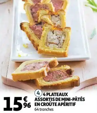 Auchan 4 plateaux assortis de mini-pâtés en croûte apéritif offre