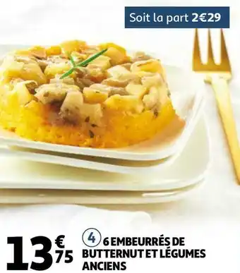 6 embeurrés de butternut et légumes anciens