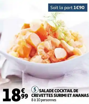 Auchan Salade cocktail de crevettes surimi et ananas offre