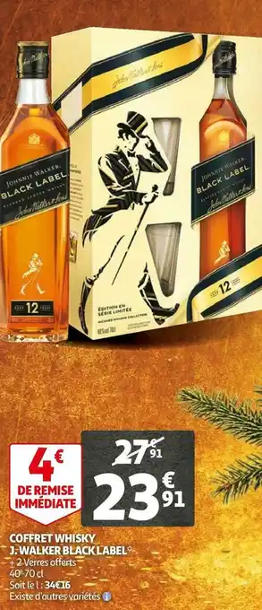 Auchan J. walker coffret whisky black label offre
