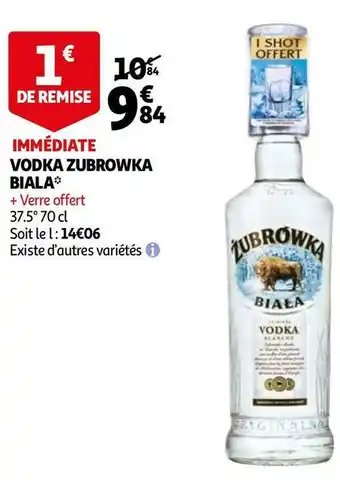 Auchan Zubrowka vodka biala offre