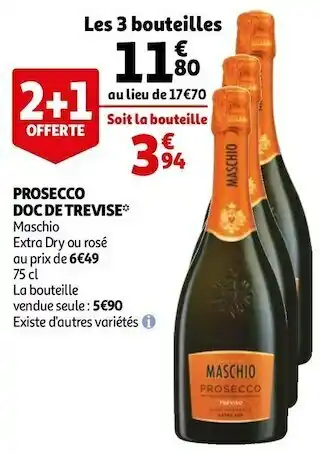 Auchan Maschio prosecco doc de trevise offre