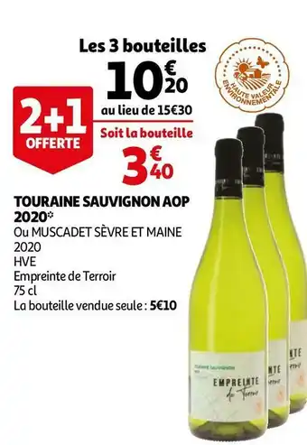 Auchan Touraine sauvignon aop 2020 offre