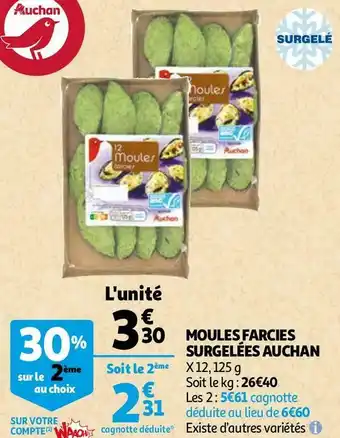 Auchan moules farcies surgelées