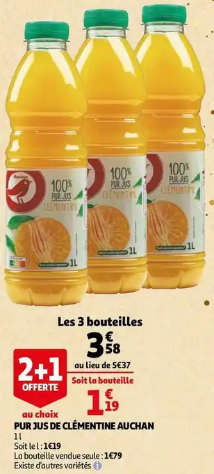 Auchan Auchan pur jus de clémentine offre