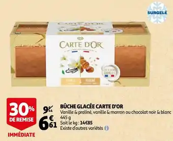 Auchan Carte d'or bûche glacée offre