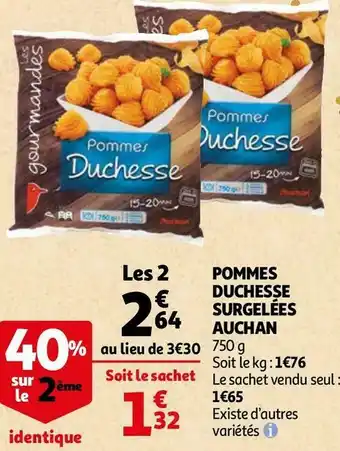 Auchan Auchan pommes duchesse surgelées offre