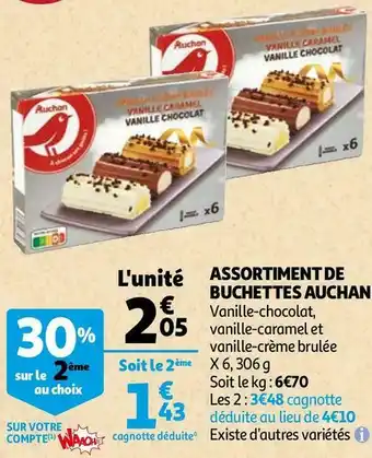 Auchan Auchan assortiment de buchettes offre