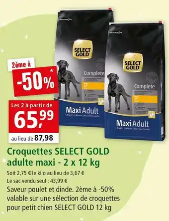 Maxi Zoo Select gold croquettes adulte maxi offre