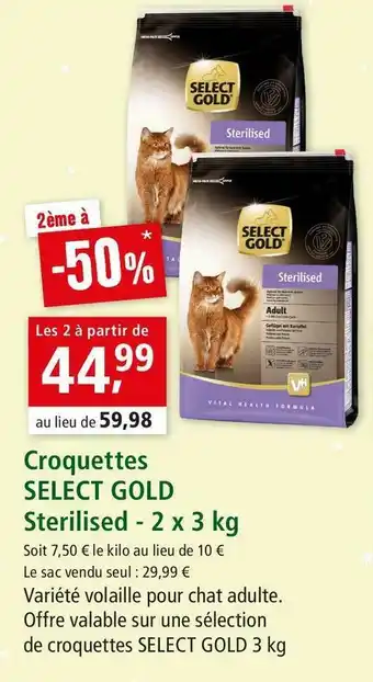 Maxi Zoo Select gold croquettes sterilised offre
