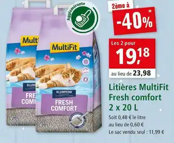 Maxi Zoo Multifit litières fresh comfort offre