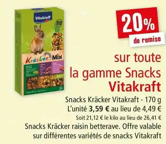 Maxi Zoo Vitakraft bon plan sur toute la gamme snacks de la marque vitakraft offre