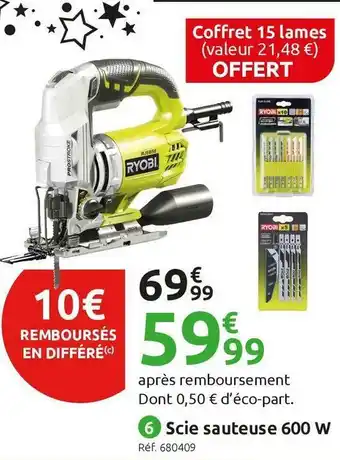 Mr Bricolage Scie sauteuse rjs850ka15 ryobi offre