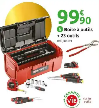 Mr Bricolage Facom boîte à outils + 23 outils offre