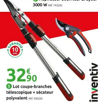 Mr Bricolage Inventiv lot coupe-branches télescopique + sécateur polyvalent offre