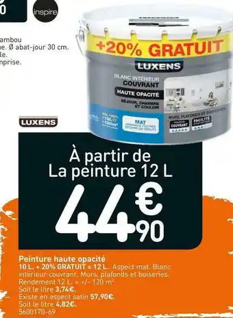 Weldom Luxens peinture haute opacité 10 l. offre