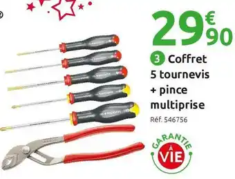 Mr Bricolage Coffret 5 tournevis + pince multiprise at5.170pb facom offre