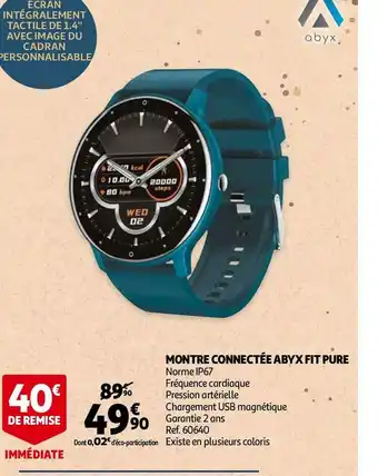 Auchan Montre connectée abyx fit pure offre