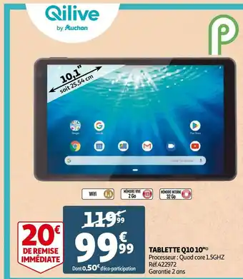 Auchan Qilive tablette q10 10" offre