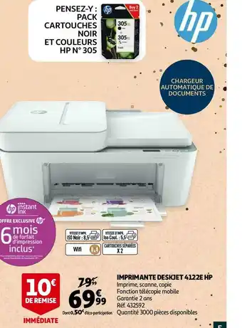 Auchan Hp imprimante deskjet 4122e offre