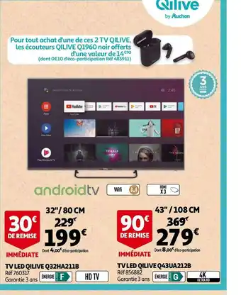 Auchan Qilive tv led q32ha211b offre
