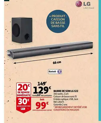 Auchan Barre de son lg sj2 offre