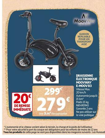 Auchan Moovway draisienne électronique e-moov b3 offre