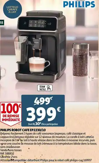Auchan Philips philips robot cafe ep2230/10 offre