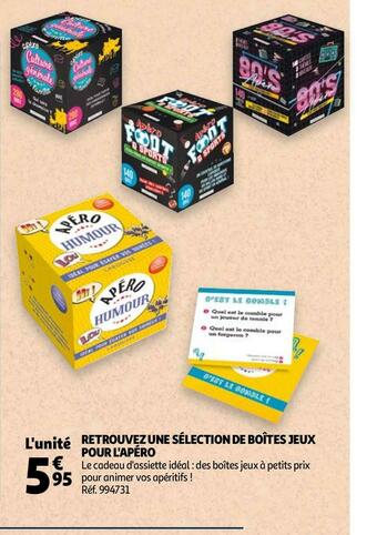 Auchan Retrouvez une sélection de boîtes jeux pour l'apéro offre