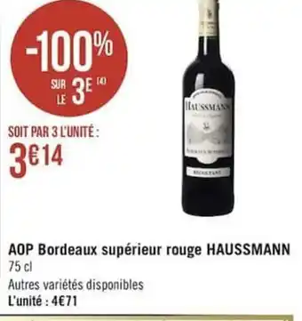 AOP bordeaux supérieur rouge HAUSSMANN