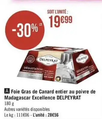 Géant Casino Foie gras de canard entier au poivre de offre