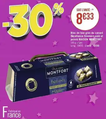 Géant Casino Bloc de foie gras de canard offre