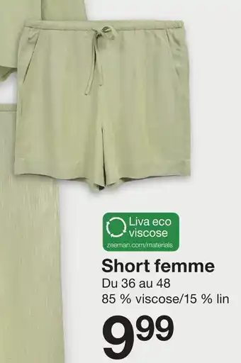 Zeeman Short femme offre