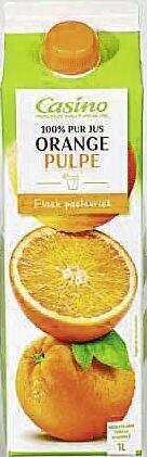 100% Pur jus orange pulpe