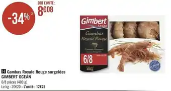 Géant Casino Gambas royale rouge surgelées GIMBERT OCEAN offre
