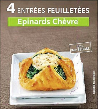 Entrées feuilletées épinards chèvre surgelées