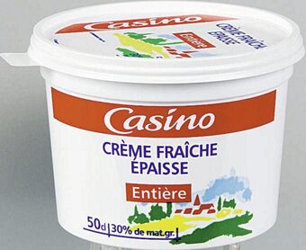 Casino Supermarchés Crème fraîche épaisse entière 30% MG offre