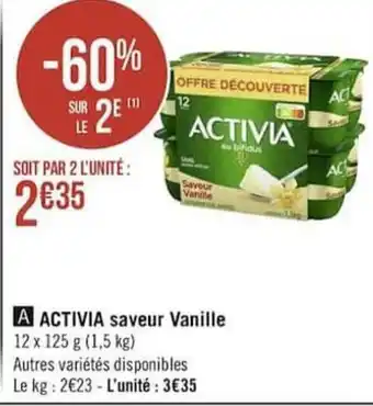 Géant Casino ACTIVIA saveur vanille offre
