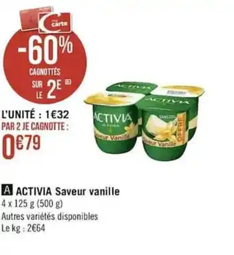 Géant Casino ACTIVIA saveur vanille offre