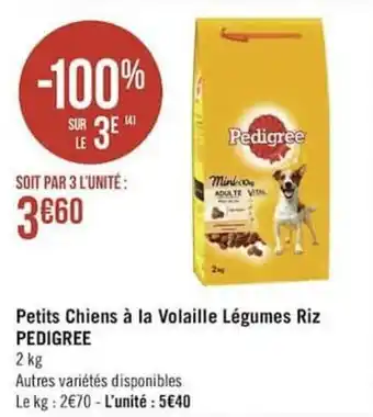 Géant Casino Petits chiens à la volaille légumes riz PEDIGREE offre