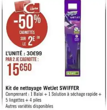 Géant Casino Kit de nettoyage wetjet SWIFFER offre