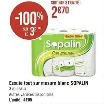 Géant Casino Essuie tout sur mesure blanc SOPALIN offre
