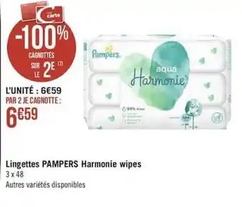 Géant Casino Lingettes PAMPERS harmonie wipes offre