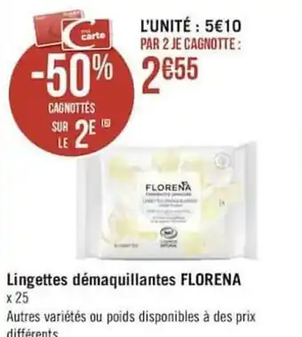 Géant Casino Lingettes démaquillantes FLORENA offre