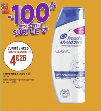 Géant Casino Shampooing classic H&S offre