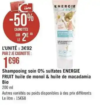 Géant Casino Shampooing soin 0% sulfates offre