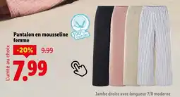 Lidl Pantalon en mousseline femme offre