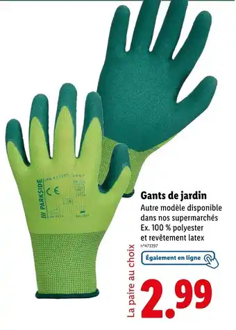 Lidl PARKSIDE Gants de jardin offre